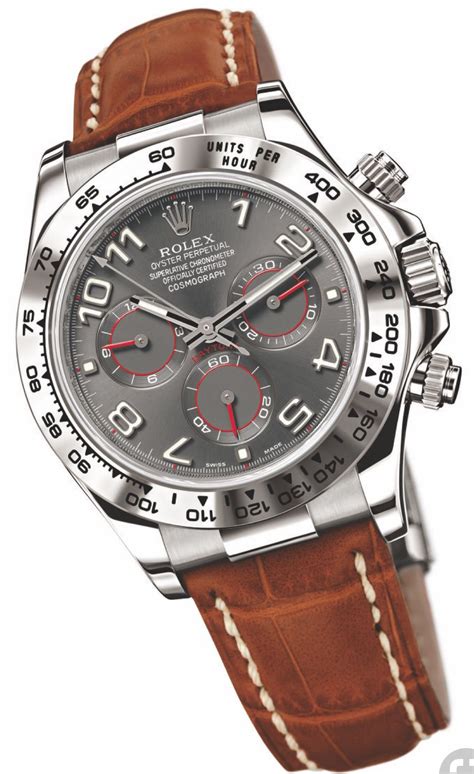 rolex watches daytona white gold leather strap|More.